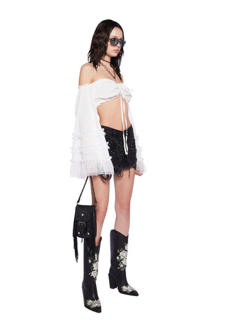 Dayclub Cabana Denim Shorts - Black