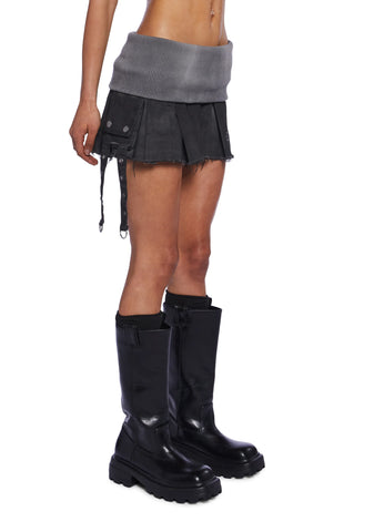 Charged Washed Cargo Skirt