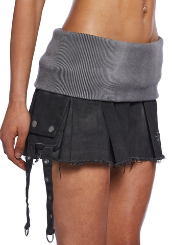 Charged Washed Cargo Skirt