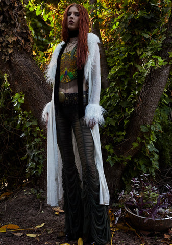 Moonchild Elegance Flared Pants - Olive