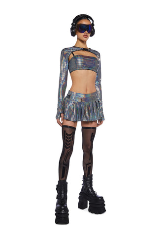 Cosmic Disco Pleated Mini Skirt