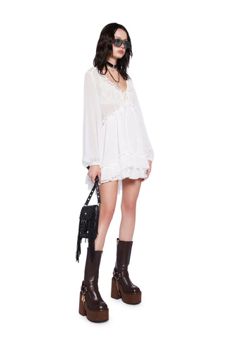 Sunset Chaser Babydoll Dress - Off White