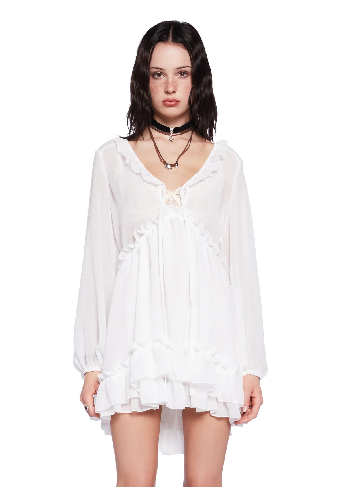 Sunset Chaser Babydoll Dress - Off White