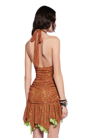 Tales Of Fantasy Mini Dress - Brown
