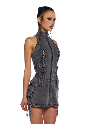 Charged Lace-Up Cargo Dress