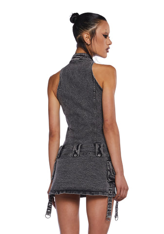 Charged Lace-Up Cargo Dress