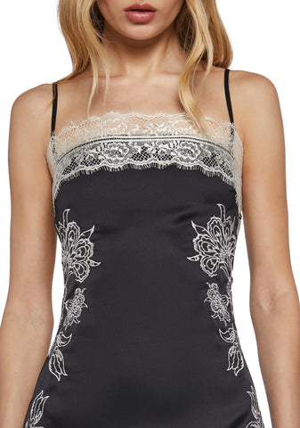 Take Me To The Altar Slip Dress - Black