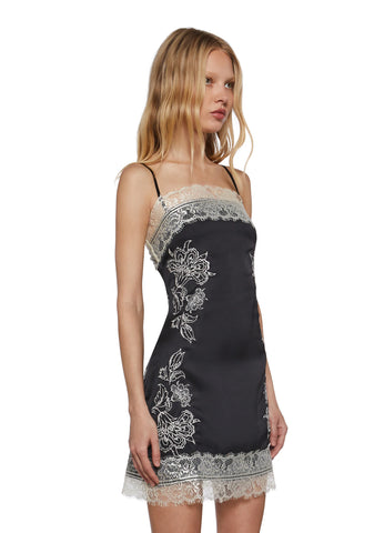 Take Me To The Altar Slip Dress - Black