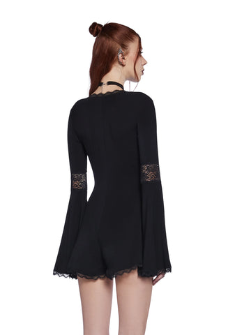 Whispering Wind Romper - Black