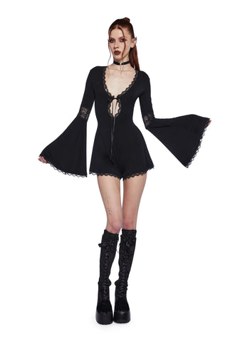 Whispering Wind Romper - Black