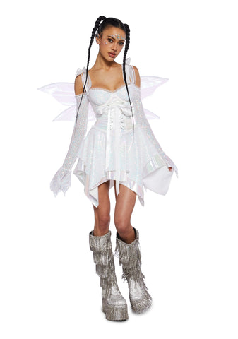 Cyber Fairy Costume Set - White