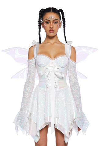 Cyber Fairy Costume Set - White