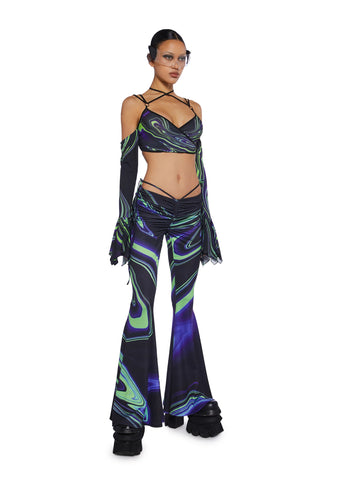 Synth Metamorphosis Flared Pants