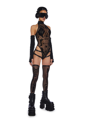 Pixelated Images Bodysuit And Socks Set