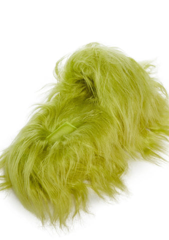 Case Of The Grumpies Fuzzy Slides - Light Green