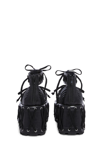 Rude Awakening Platform Sandals - Black