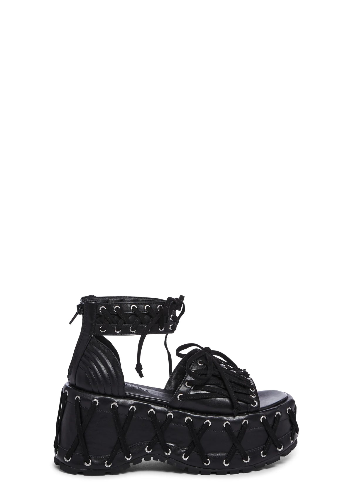 Rude Awakening Platform Sandals - Black