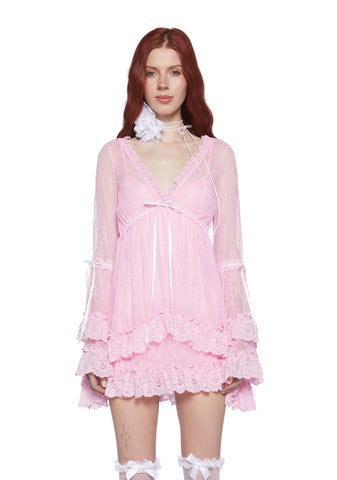 Real Divinity Mini Dress - Lace Pink