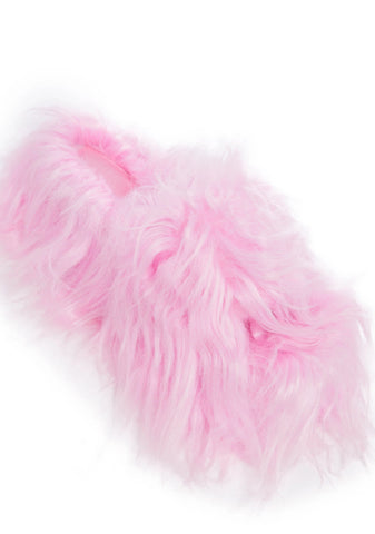 Case Of The Grumpies Fuzzy Slides - Light Pink