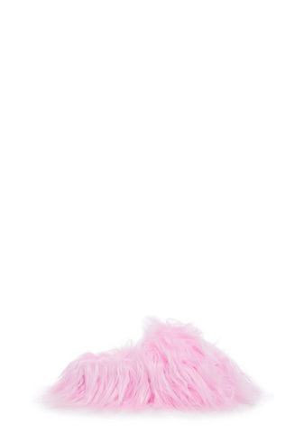 Case Of The Grumpies Fuzzy Slides - Light Pink