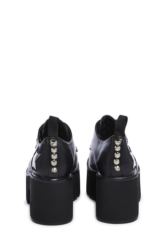 Starry Skies Platform Oxfords - Black