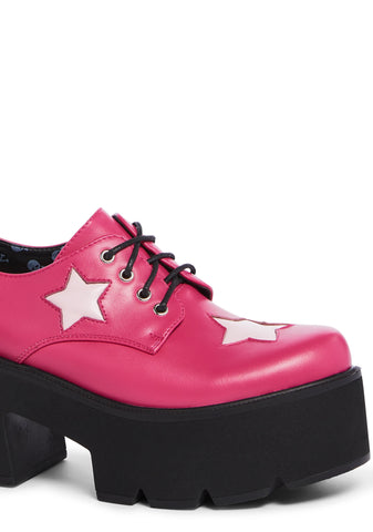 Starry Skies Platform Oxfords - Pink