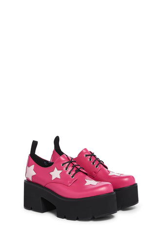 Starry Skies Platform Oxfords - Pink
