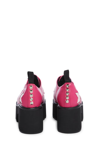 Starry Skies Platform Oxfords - Pink