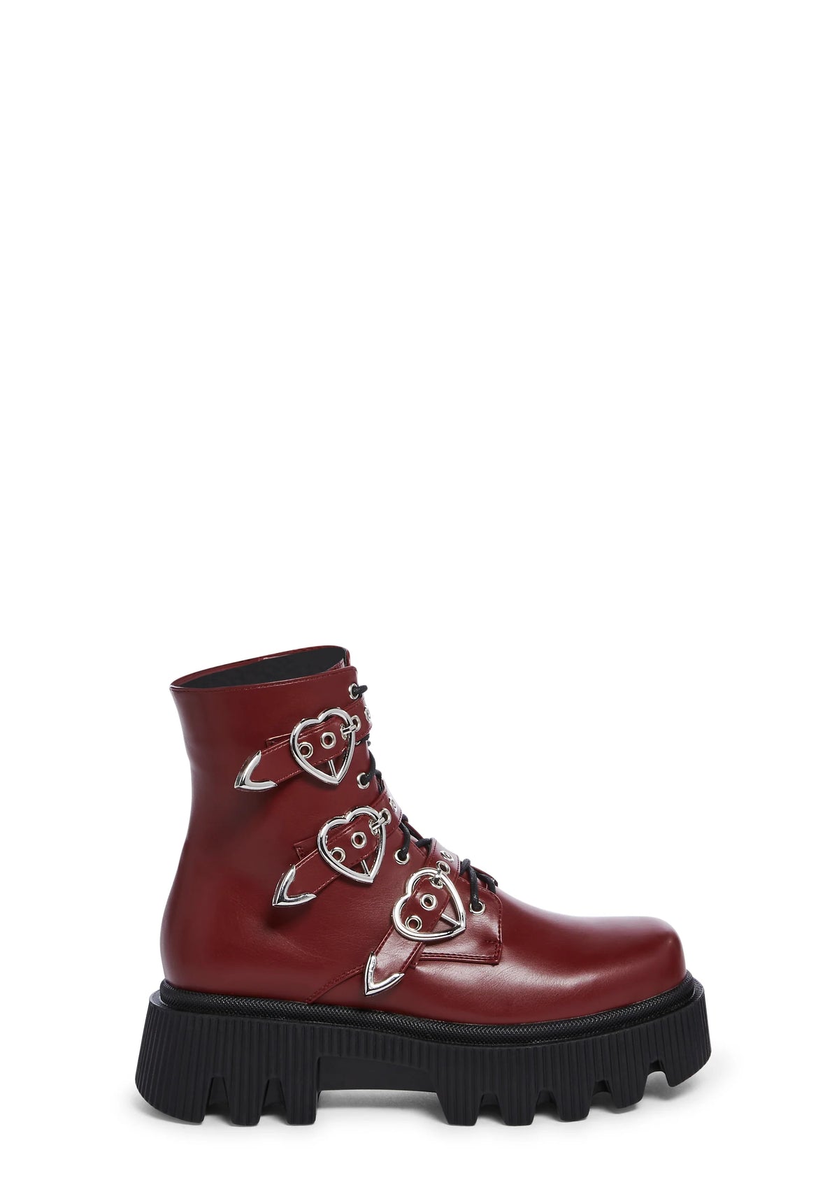 Suppressed Emotions Combat Boots - Red