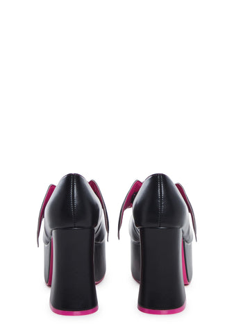 X Monster High Deelite Draculaura Platform Mary Janes - Black/Pink