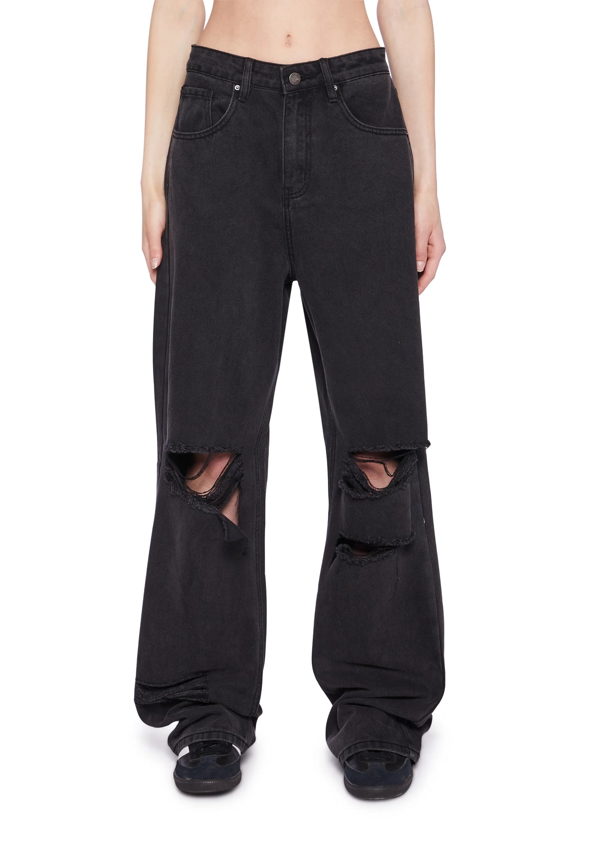 High Rise Wide Leg Skater Denim Jeans