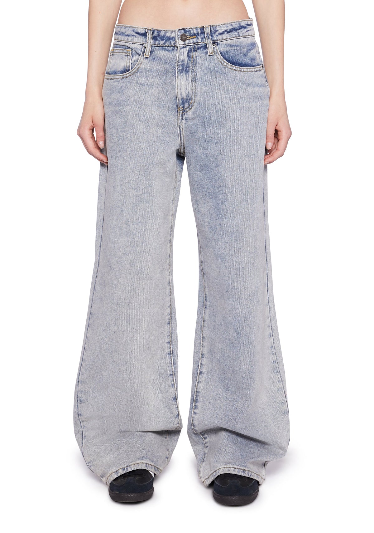 High Rise Wide Leg Palazzo Denim Jeans
