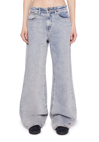High Rise Wide Leg Palazzo Denim Jeans