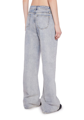 High Rise Wide Leg Palazzo Denim Jeans