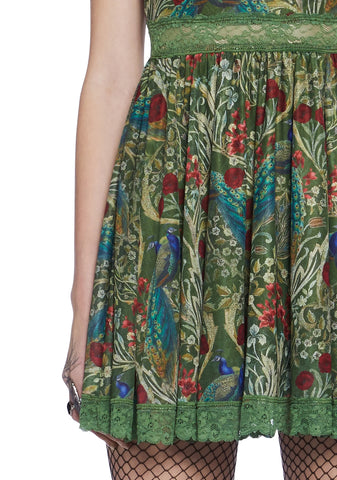 Romantic Mirage Babydoll Dress - Green