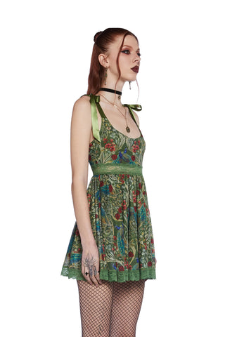 Romantic Mirage Babydoll Dress - Green