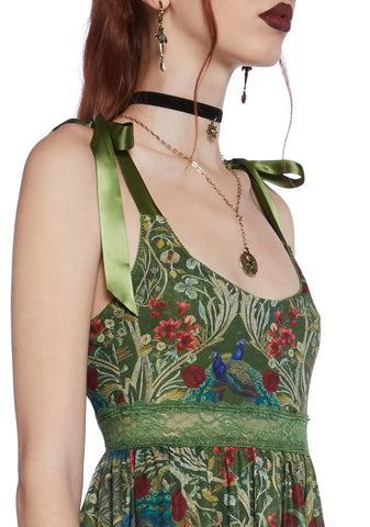 Romantic Mirage Babydoll Dress - Green