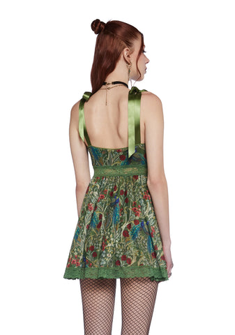 Romantic Mirage Babydoll Dress - Green