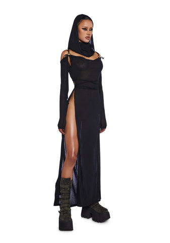 Downbeat Hooded Maxi Dress