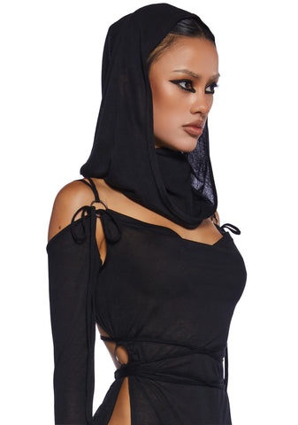 Downbeat Hooded Maxi Dress