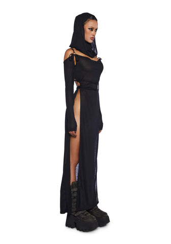 Downbeat Hooded Maxi Dress
