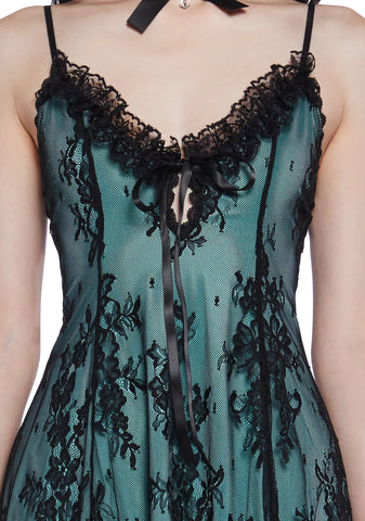 Faithfully Doomed Lace Dress - Mint