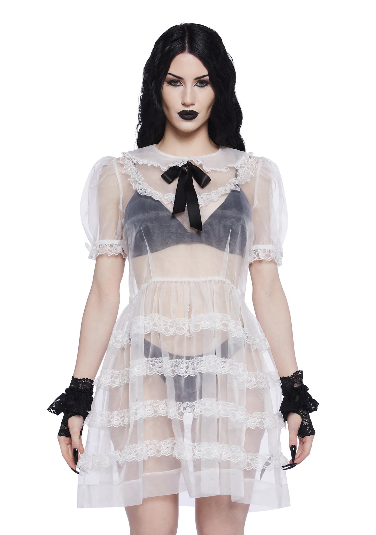 Elegant Frills Babydoll Dress