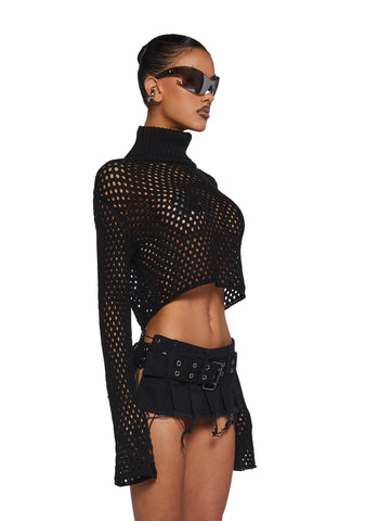 Diatonic Fishnet Cropped Sweater