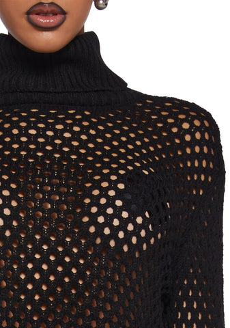 Diatonic Fishnet Cropped Sweater