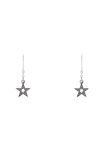 Black Star Drop Earrings