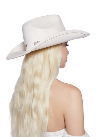 Heart Of Gold Cowboy Hat - White