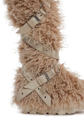Wild Instincts Faux Fur Boots - Sand