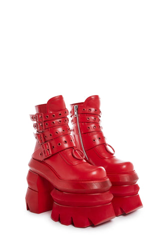 Never A Sellout Ankle Boots - Red
