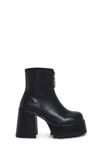 Detention Hall Platform Boots - Black
